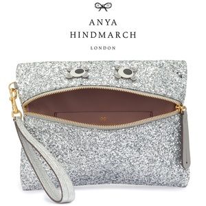 Anya Hindmarch Glitter Circulus Eyes Clutch EUC